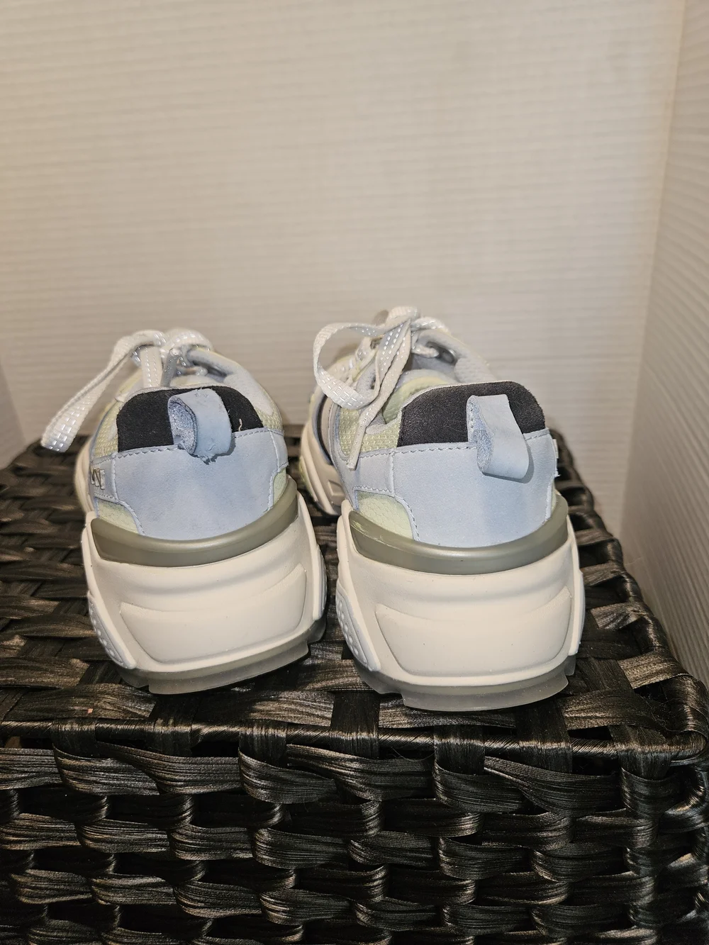 Mark Nason White, Light Blue & Pale Yellow Chunky Sneakers
